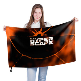 Флаг 3D с принтом Hyper Scape. в городе Новоалтайск, 100% полиэстер | плотность ткани — 95 г/м2, размер — 67 х 109 см. Принт наносится с одной стороны | esport | games | hyper scape | twitch | игроки | игролюбители | игроманы | игры | киберспорт | королевская битва | корона | твич | хупер скайп | хупер скайпе
