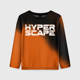 Детский лонгслив 3D с принтом Hyper Scape. в городе Новоалтайск, 100% полиэстер | длинные рукава, круглый вырез горловины, полуприлегающий силуэт
 | esport | games | hyper scape | twitch | игроки | игролюбители | игроманы | игры | киберспорт | королевская битва | корона | твич | хупер скайп | хупер скайпе