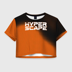 Женская футболка Crop-top 3D с принтом Hyper Scape. в городе Новоалтайск, 100% полиэстер | круглая горловина, длина футболки до линии талии, рукава с отворотами | esport | games | hyper scape | twitch | игроки | игролюбители | игроманы | игры | киберспорт | королевская битва | корона | твич | хупер скайп | хупер скайпе