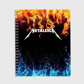 Тетрадь с принтом Metallica в городе Новоалтайск, 100% бумага | 48 листов, плотность листов — 60 г/м2, плотность картонной обложки — 250 г/м2. Листы скреплены сбоку удобной пружинной спиралью. Уголки страниц и обложки скругленные. Цвет линий — светло-серый
 | metallica | music | rock | американская рок группа | метал группа | металлика | музыка | рок | рок группа | трэш метал | хеви метал