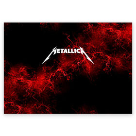 Поздравительная открытка с принтом Metallica. в городе Новоалтайск, 100% бумага | плотность бумаги 280 г/м2, матовая, на обратной стороне линовка и место для марки
 | Тематика изображения на принте: metallica | music | rock | американская рок группа | метал группа | металлика | музыка | рок | рок группа | трэш метал | хеви метал