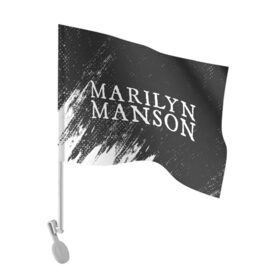 Флаг для автомобиля с принтом MARILYN MANSON / М. МЭНСОН в городе Новоалтайск, 100% полиэстер | Размер: 30*21 см | logo | manson | marilyn | music | rock | группа | лого | логотип | логотипы | менсон | мерилин | мерлин | музыка | мэнсон | мэрилин | рок | символ