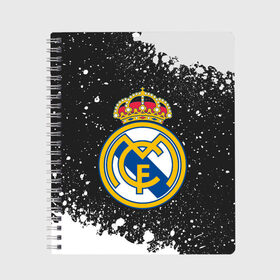 Тетрадь с принтом REAL MADRID / РЕАЛ МАДРИД в городе Новоалтайск, 100% бумага | 48 листов, плотность листов — 60 г/м2, плотность картонной обложки — 250 г/м2. Листы скреплены сбоку удобной пружинной спиралью. Уголки страниц и обложки скругленные. Цвет линий — светло-серый
 | football | logo | madrid | real | realmadrid | sport | клуб | лого | логотип | логотипы | мадрид | реал | реалмадрид | символ | символы | спорт | форма | футбол | футбольная