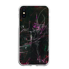 Чехол для iPhone XS Max матовый с принтом Doter в городе Новоалтайск, Силикон | Область печати: задняя сторона чехла, без боковых панелей | Тематика изображения на принте: abstraction | lines | paint | spots | stains | абстракция | краска | линии | пятна | разводы