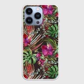 Чехол для iPhone 13 Pro с принтом Тропики в городе Новоалтайск,  |  | life | абстракция | джунгли | летняя | лето | линия | нейтральная | стайл | стиль | текстуры | тропики | узоры | цветочный | цветы