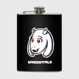 Фляга с принтом UNDERTALE в городе Новоалтайск, металлический корпус | емкость 0,22 л, размер 125 х 94 мм. Виниловая наклейка запечатывается полностью | sans | undertale | андертале | андертейл | игра | подземная история | подземная сказка | санс | ундертале