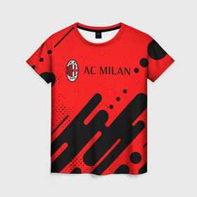 Женская футболка 3D с принтом AC MILAN / МИЛАН в городе Новоалтайск, 100% полиэфир ( синтетическое хлопкоподобное полотно) | прямой крой, круглый вырез горловины, длина до линии бедер | ac | ac milan | acm | football | logo | milan | sport | клуб | лого | логотип | логотипы | милан | символ | символы | спорт | форма | футбол | футбольная | футбольный