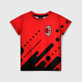 Детская футболка 3D с принтом AC MILAN / МИЛАН в городе Новоалтайск, 100% гипоаллергенный полиэфир | прямой крой, круглый вырез горловины, длина до линии бедер, чуть спущенное плечо, ткань немного тянется | Тематика изображения на принте: 