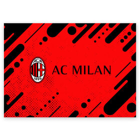 Поздравительная открытка с принтом AC MILAN / МИЛАН в городе Новоалтайск, 100% бумага | плотность бумаги 280 г/м2, матовая, на обратной стороне линовка и место для марки
 | Тематика изображения на принте: ac | ac milan | acm | football | logo | milan | sport | клуб | лого | логотип | логотипы | милан | символ | символы | спорт | форма | футбол | футбольная | футбольный