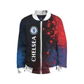 Детский бомбер 3D с принтом CHELSEA F.C. / ЧЕЛСИ в городе Новоалтайск, 100% полиэстер | застегивается на молнию, по бокам два кармана без застежек, мягкие манжеты, по низу бомбера и на воротнике — эластичная резинка | chelsea | club | footbal | logo | знак | клуб | логотип | логотипы | символ | символы | форма | футбол | футбольная | футбольный | челси