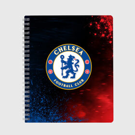 Тетрадь с принтом CHELSEA F.C. / ЧЕЛСИ в городе Новоалтайск, 100% бумага | 48 листов, плотность листов — 60 г/м2, плотность картонной обложки — 250 г/м2. Листы скреплены сбоку удобной пружинной спиралью. Уголки страниц и обложки скругленные. Цвет линий — светло-серый
 | Тематика изображения на принте: chelsea | club | footbal | logo | знак | клуб | логотип | логотипы | символ | символы | форма | футбол | футбольная | футбольный | челси