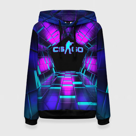 Женская толстовка 3D с принтом CS GO Neon Cubes в городе Новоалтайск, 100% полиэстер  | двухслойный капюшон со шнурком для регулировки, мягкие манжеты на рукавах и по низу толстовки, спереди карман-кенгуру с мягким внутренним слоем. | beast | counter strike | cs | cs go | csgo | cubes | game | howl | hyper | hyperbeast | logo cs go | neon | аркада | вой | гипер бест | го | игра | компьютерная игра | контр страйк | контра | кс | кс гов | кубы | логотип кс го | неон | оружие 