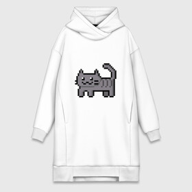 Платье-худи хлопок с принтом Пиксельный кот в городе Новоалтайск,  |  | cats | pixelart | коты | пиксельарт