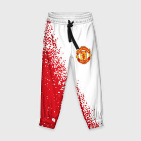 Детские брюки 3D с принтом MANCHESTER UNITED в городе Новоалтайск, 100% полиэстер | манжеты по низу, эластичный пояс регулируется шнурком, по бокам два кармана без застежек, внутренняя часть кармана из мелкой сетки | club | footbal | logo | manchester | united | знак | клуб | лого | логотип | логотипы | манчестер | символ | символы | форма | футбол | футбольная | футбольный | юнайтед