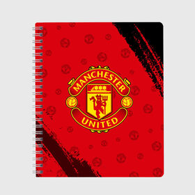 Тетрадь с принтом MANCHESTER UNITED в городе Новоалтайск, 100% бумага | 48 листов, плотность листов — 60 г/м2, плотность картонной обложки — 250 г/м2. Листы скреплены сбоку удобной пружинной спиралью. Уголки страниц и обложки скругленные. Цвет линий — светло-серый
 | club | footbal | logo | manchester | united | знак | клуб | лого | логотип | логотипы | манчестер | символ | символы | форма | футбол | футбольная | футбольный | юнайтед