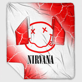 Плед с рукавами с принтом NIRVANA НИРВАНА в городе Новоалтайск, 100% полиэстер | Закругленные углы, все края обработаны. Ткань не мнется и не растягивается. Размер 170*145 | band | cobain | face | kurt | logo | music | nirvana | rock | rocknroll | группа | кобейн | курт | лого | логотип | музыка | музыкальная | нирвана | рожица | рок | рокнролл | символ