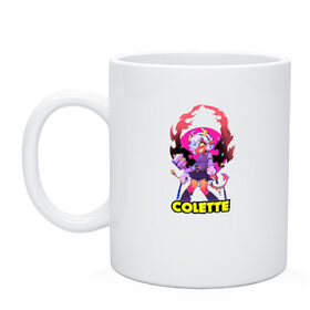 Кружка с принтом Brawl STARS (COLETTE) в городе Новоалтайск, керамика | объем — 330 мл, диаметр — 80 мм. Принт наносится на бока кружки, можно сделать два разных изображения | Тематика изображения на принте: brawl | colette | leon | moba | stars | supercell | арт | игра | коллаж | паттерн