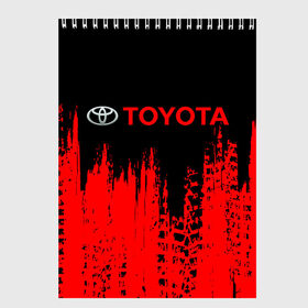 Скетчбук с принтом TOYOTA в городе Новоалтайск, 100% бумага
 | 48 листов, плотность листов — 100 г/м2, плотность картонной обложки — 250 г/м2. Листы скреплены сверху удобной пружинной спиралью | Тематика изображения на принте: 2020 | auto | sport | toyota | авто | автомобиль | автомобильные | бренд | марка | машины | спорт | тойота