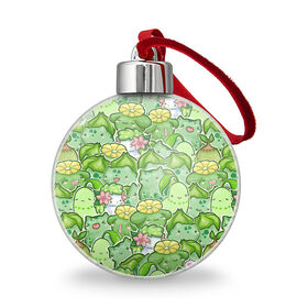 Ёлочный шар с принтом Стая травяных в городе Новоалтайск, Пластик | Диаметр: 77 мм | pokemon | pokemon go | арт | бульбазавр | бульбазавры | желтый | жёлтый цветок | зеленый | рисунок | розовый | розовый цветок | стая бульбазавров | цветок | цветочные монстры | цветочный монстр | цветы