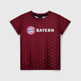 Детская футболка 3D с принтом FC BAYERN / БАВАРИЯ в городе Новоалтайск, 100% гипоаллергенный полиэфир | прямой крой, круглый вырез горловины, длина до линии бедер, чуть спущенное плечо, ткань немного тянется | bayern | club | fc | footbal | logo | бавария | знак | клуб | лого | логотип | логотипы | символ | символы | форма | футбол | футбольная | футбольный