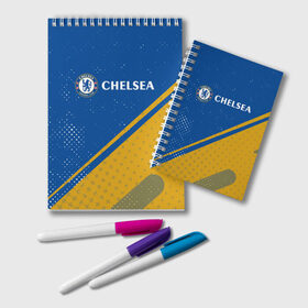 Блокнот с принтом CHELSEA F.C. / ЧЕЛСИ в городе Новоалтайск, 100% бумага | 48 листов, плотность листов — 60 г/м2, плотность картонной обложки — 250 г/м2. Листы скреплены удобной пружинной спиралью. Цвет линий — светло-серый
 | Тематика изображения на принте: 