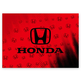 Поздравительная открытка с принтом HONDA / ХОНДА в городе Новоалтайск, 100% бумага | плотность бумаги 280 г/м2, матовая, на обратной стороне линовка и место для марки
 | Тематика изображения на принте: accord | auto | civic | crv | honda | jylf | logo | moto | motors | racing | sport | авто | автомобиль | аккорд | гонки | гоночный | лого | логотип | логотипы | марка | мото | моторс | мотоцикл | рщтвф | серия | символ | символы | спорт