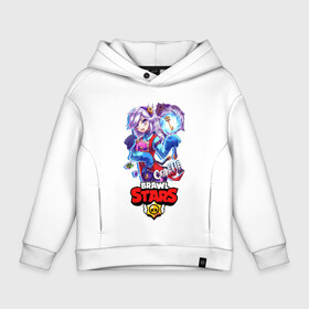 Детское худи Oversize хлопок с принтом Brawl STARS (COLETTE) в городе Новоалтайск, френч-терри — 70% хлопок, 30% полиэстер. Мягкий теплый начес внутри —100% хлопок | боковые карманы, эластичные манжеты и нижняя кромка, капюшон на магнитной кнопке | brawl | colette | leon | moba | stars | supercell | арт | игра | коллаж | паттерн