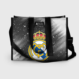 Сумка-шоппер 3D с принтом REAL MADRID РЕАЛ МАДРИД в городе Новоалтайск, 100% полиэстер | застегивается на металлическую кнопку; внутренний карман застегивается на молнию. Стенки укреплены специальным мягким материалом, чтобы защитить содержимое от несильных ударов
 | football | logo | madrid | real | realmadrid | sport | клуб | лого | логотип | логотипы | мадрид | реал | реалмадрид | символ | символы | спорт | форма | футбол | футбольная