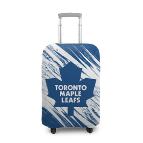 Чехол для чемодана 3D с принтом Toronto Maple Leafs,  в городе Новоалтайск, 86% полиэфир, 14% спандекс | двустороннее нанесение принта, прорези для ручек и колес | Тематика изображения на принте: hockey | maple leafs | nhl | toronto | toronto maple leafs | usa | мейпл лифс | нхл | спорт | сша | торонто | торонто мейпл лифс | хоккей | шайба