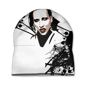 Шапка 3D с принтом Marilyn Manson в городе Новоалтайск, 100% полиэстер | универсальный размер, печать по всей поверхности изделия | marilyn manson | nothing records | известность | музыка | рок группа
