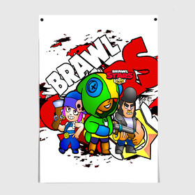 Постер с принтом BRAWL STARS в городе Новоалтайск, 100% бумага
 | бумага, плотность 150 мг. Матовая, но за счет высокого коэффициента гладкости имеет небольшой блеск и дает на свету блики, но в отличии от глянцевой бумаги не покрыта лаком | 8 bit | bea | bib | brawl stars | crow | leon | max | nita | sally leon | shark | акула | биа | биби | бравл старс | ворон | игра | леон | макс | нита | оборотень | салли леон | сэлли леон | шарк