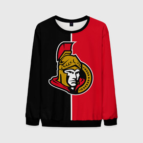 Мужской свитшот 3D с принтом Ottawa Senators в городе Новоалтайск, 100% полиэстер с мягким внутренним слоем | круглый вырез горловины, мягкая резинка на манжетах и поясе, свободная посадка по фигуре | hockey | nhl | ottawa | ottawa senators | senators | usa | нхл | оттава | оттава сенаторз | сенаторз | спорт | сша | хоккей | шайба