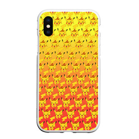 Чехол для iPhone XS Max матовый Pikachu Pika Pika: в городе Новоалтайск, Силикон | Область печати: задняя сторона чехла, без боковых панелей | pika | pikachu | аниме | детская | детям | игры | молния | мышка | мышь | пика | пикачу | покемон | покемоны