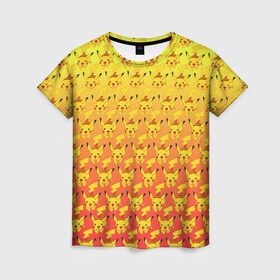 Женская футболка 3D с принтом Pikachu Pika Pika в городе Новоалтайск, 100% полиэфир ( синтетическое хлопкоподобное полотно) | прямой крой, круглый вырез горловины, длина до линии бедер | pika | pikachu | аниме | детская | детям | игры | молния | мышка | мышь | пика | пикачу | покемон | покемоны