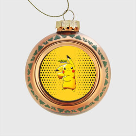 Стеклянный ёлочный шар с принтом Pikachu Pika Pika в городе Новоалтайск, Стекло | Диаметр: 80 мм | pika | pikachu | аниме | детская | детям | игры | молния | мышка | мышь | пика | пикачу | покемон | покемоны
