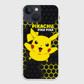 Чехол для iPhone 13 mini с принтом Pikachu Pika Pika в городе Новоалтайск,  |  | pika | pikachu | аниме | детская | детям | игры | молния | мышка | мышь | пика | пикачу | покемон | покемоны