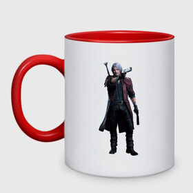 Кружка двухцветная с принтом Devil May Cry 5 Dante в городе Новоалтайск, керамика | объем — 330 мл, диаметр — 80 мм. Цветная ручка и кайма сверху, в некоторых цветах — вся внутренняя часть | action | capcom | dante | demon slayer | devil may cry | devil may cry 5 | devil trigger | dmc | dmc5 | hack and slash | son of sparda | данте | кэпком | сын спарды | экшен