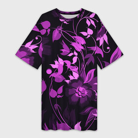 Платье-футболка 3D с принтом Флора | Flora в городе Новоалтайск,  |  | earth | flowers | forest | neon | без надписей | весенняя | весна | зелень | земля | зима | зимняя | искусство | космос | краски | лес | летняя | лето | море | неон | океан | осенняя | природа | приятная | растения