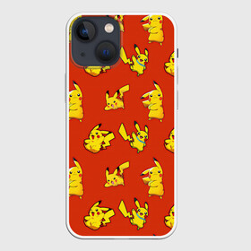 Чехол для iPhone 13 mini с принтом Пикачу в городе Новоалтайск,  |  | pokemon | pokemon go | арт | жёлтый | жёлтый мышонок мышь | красный | пикачу | покемон | покемоны | рисунок