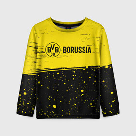 Детский лонгслив 3D с принтом BORUSSIA / Боруссия в городе Новоалтайск, 100% полиэстер | длинные рукава, круглый вырез горловины, полуприлегающий силуэт
 | borussia | club | dortmund | footbal | logo | боруссия | дортмунд | знак | клуб | логотип | логотипы | символ | символы | форма | футбол | футбольная | футбольный