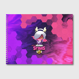 Альбом для рисования с принтом BRAWL STARS TRIXIE COLETTE в городе Новоалтайск, 100% бумага
 | матовая бумага, плотность 200 мг. | Тематика изображения на принте: brawl | colete | colette | collete | logo | stars | trixi | trixie | бравл | бравла | браво | игра | игры | колетт | колетта | коллет | коллета | лого | логотип | символ | старс | старса | трикси