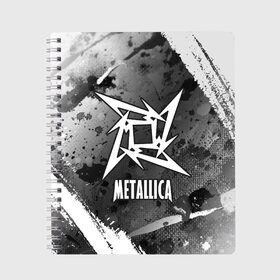 Тетрадь с принтом METALLICA МЕТАЛЛИКА в городе Новоалтайск, 100% бумага | 48 листов, плотность листов — 60 г/м2, плотность картонной обложки — 250 г/м2. Листы скреплены сбоку удобной пружинной спиралью. Уголки страниц и обложки скругленные. Цвет линий — светло-серый
 | 