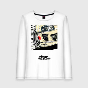 Женский лонгслив хлопок с принтом DRIFT в городе Новоалтайск, 100% хлопок |  | дрифт | дым | машина