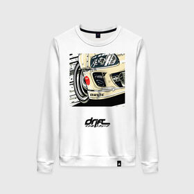 Женский свитшот хлопок с принтом DRIFT в городе Новоалтайск, 100% хлопок | прямой крой, круглый вырез, на манжетах и по низу широкая трикотажная резинка  | дрифт | дым | машина