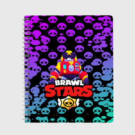 Тетрадь с принтом brawl stars вольт в городе Новоалтайск, 100% бумага | 48 листов, плотность листов — 60 г/м2, плотность картонной обложки — 250 г/м2. Листы скреплены сбоку удобной пружинной спиралью. Уголки страниц и обложки скругленные. Цвет линий — светло-серый
 | 8 bit | bibi | brawl stars | colt | crow | el brown | leon | leon shark | max | mecha | mecha crow | mr.p | sally leon | shark | virus 8 bit | берли | биби | бравл старс | ворон | кольт | леон | макс | шелли