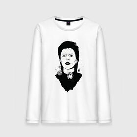 Мужской лонгслив хлопок с принтом David bowie в городе Новоалтайск, 100% хлопок |  | david bowie | space oddity | дэвид боуи | портрет | рок звезда