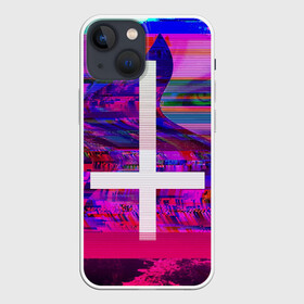 Чехол для iPhone 13 mini с принтом Cross в городе Новоалтайск,  |  | abstraction | color | cross | eye | glitch | neon | vanguard | view | абстракция | авангард | взгляд | глаз | глитч | крест | неон | цвет