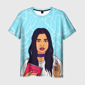 Мужская футболка 3D с принтом DUA LIPA в городе Новоалтайск, 100% полиэфир | прямой крой, круглый вырез горловины, длина до линии бедер | dua lipa | model | music | девушка | дуа липа | модель | музыка