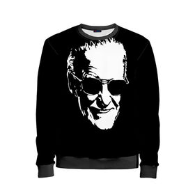 Детский свитшот 3D с принтом STAN LEE в городе Новоалтайск, 100% полиэстер | свободная посадка, прямой крой, мягкая тканевая резинка на рукавах и понизу свитшота | marvel | stan lee | марвел | стен ли | стэн ли