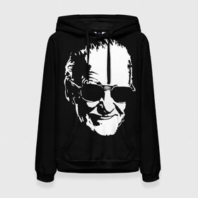 Женская толстовка 3D с принтом STAN LEE в городе Новоалтайск, 100% полиэстер  | двухслойный капюшон со шнурком для регулировки, мягкие манжеты на рукавах и по низу толстовки, спереди карман-кенгуру с мягким внутренним слоем. | marvel | stan lee | марвел | стен ли | стэн ли